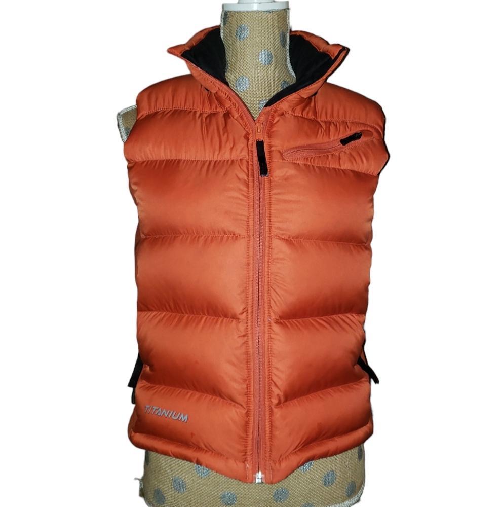 Columbia Titanium women's down fill puffer vest orange medium